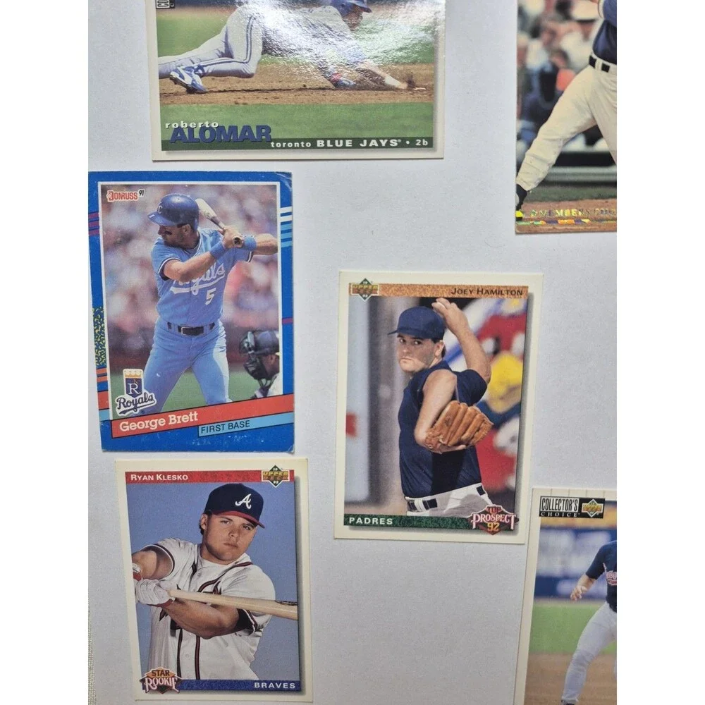MLB Star Card Lot George Brett Roberto Alomar Ryan Klesko Joey Hamilton 6 Cards